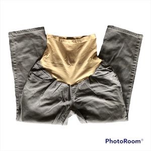 Motherhood Maternity Gray Jeans with High Waist Belly Support - L